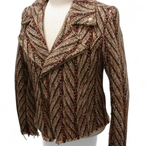 Bob Timberlake Jacquard Boho Moto Jacket (M) - Picture 8 of 12